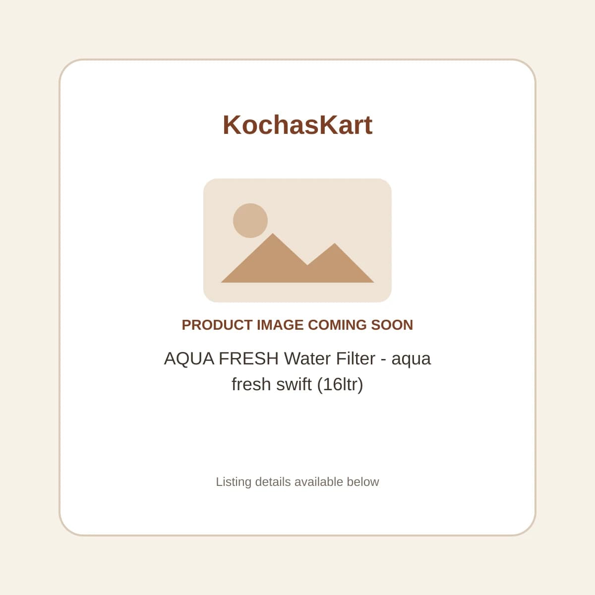 AQUA FRESH Water Filter - aqua fresh swift (16ltr) product image coming soon